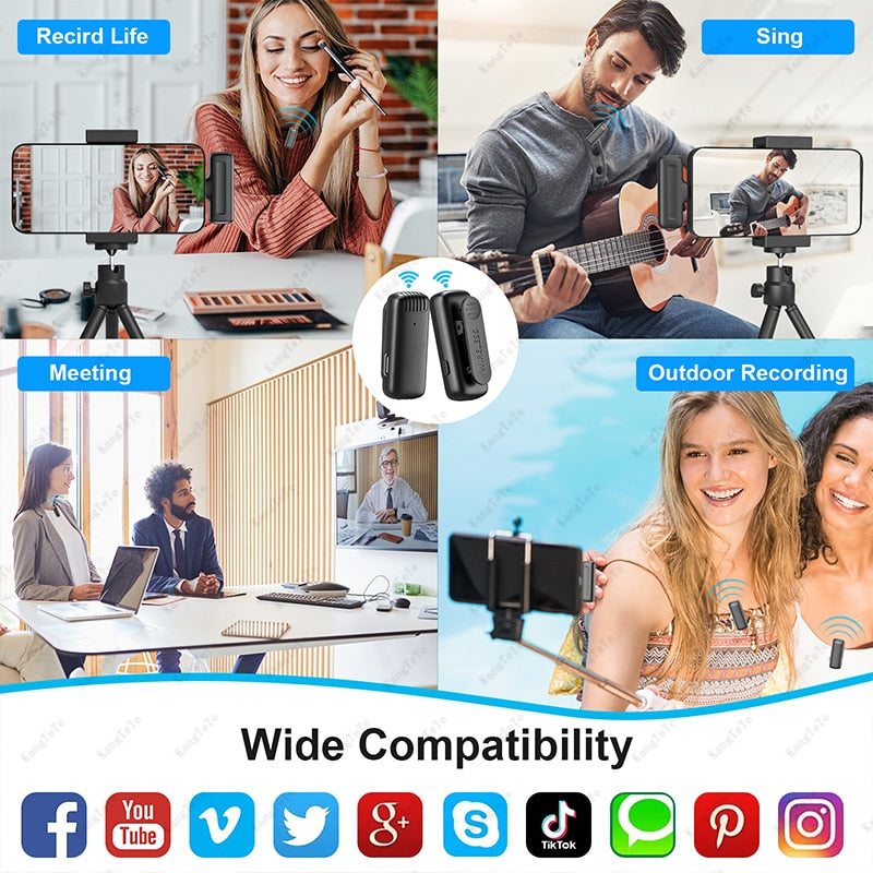 Portable Mini Wireless Microphone With Charging Box